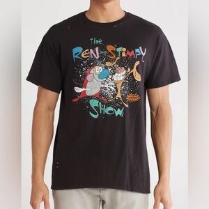 Junk Food Clothing Distressed Ren & Stimpy Graphic T-Shirt XXL
